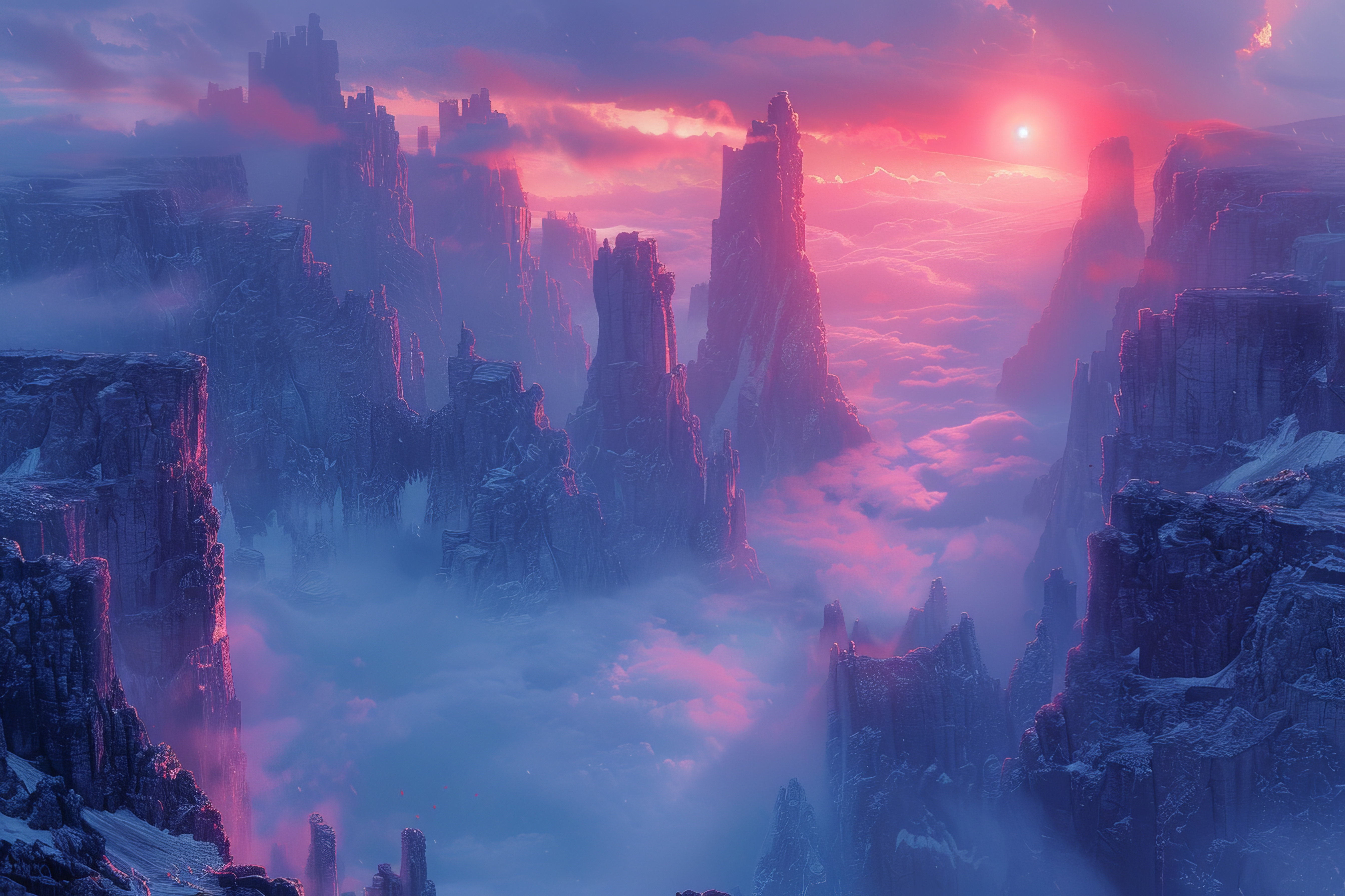 облака розовые