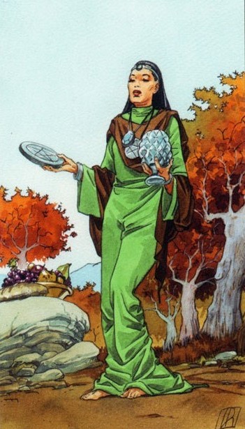 Аркан Посвященная / Подмастерье (Королева) Пентаклей